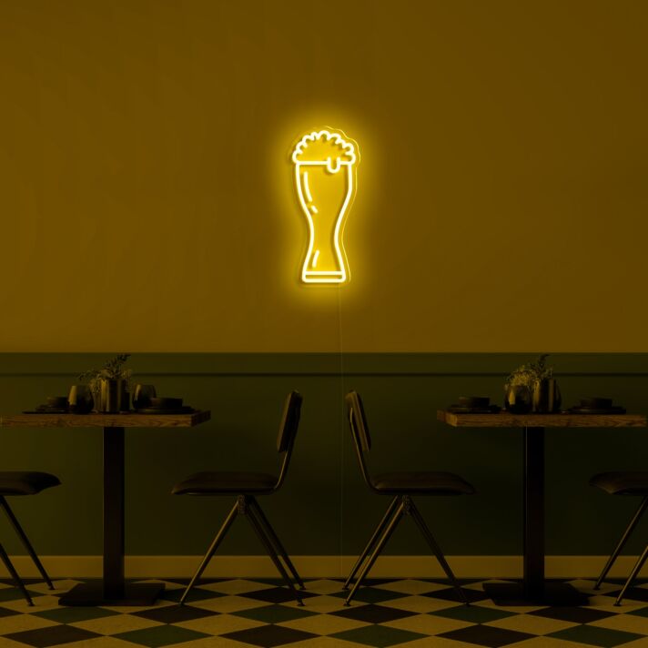 Bierglas mit Schaum LED-Neonschild für Bar und Restaurant