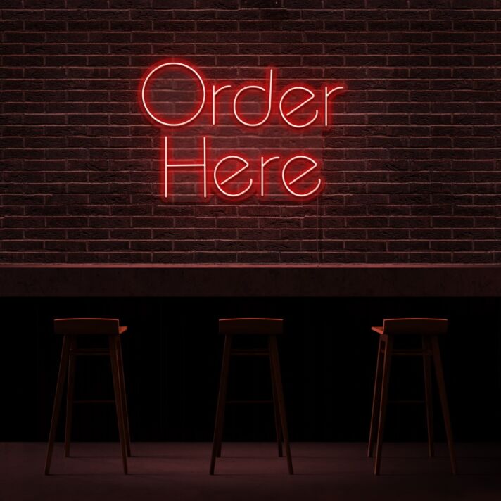 Order Here LED-Neonschild für Café Bar
