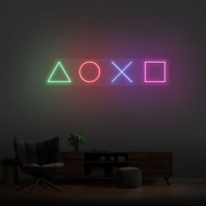 Spielcontroller Tasten Symbole LED-Neonschild Gaming Zimmer Wohnzimmer