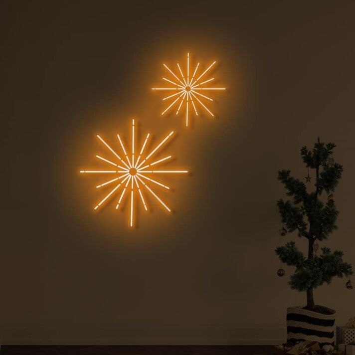 Feuerwerksstern LED-Neonschild Wohnzimmer Weihnachten