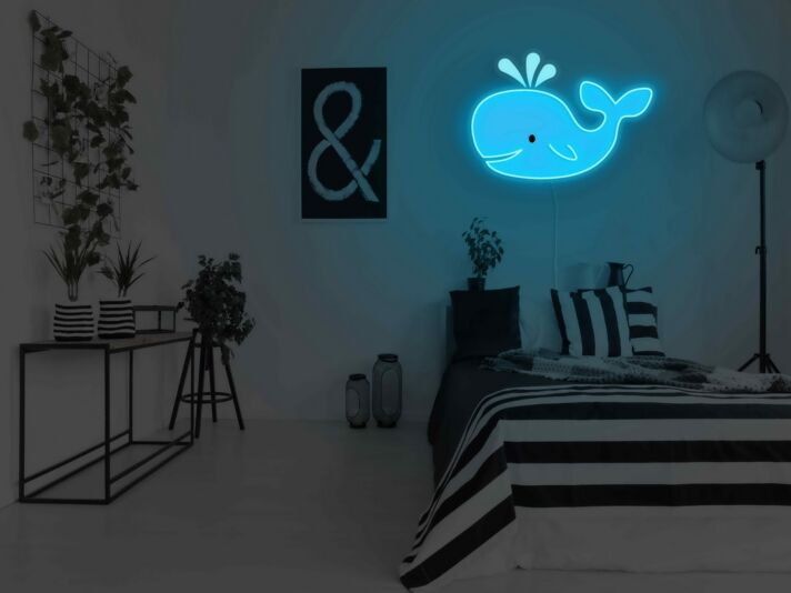 Blauer Wal LED-Neonschild Schlafzimmer Kinderzimmer