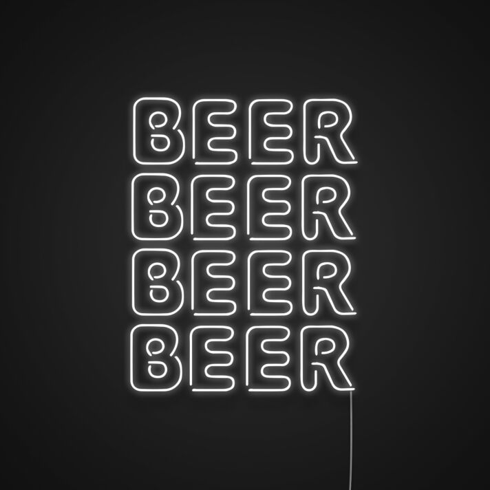 BEER LED-Neonschild im typografischen Design für Bar und Kneipe