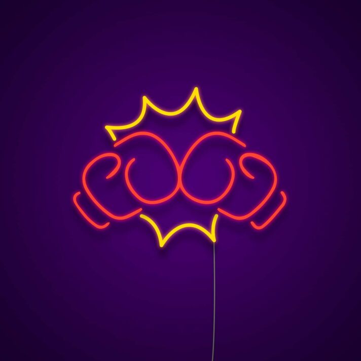 zwei Fäuste im Schlag-Effekt LED-Neonschild für Bar oder Gaming Raum