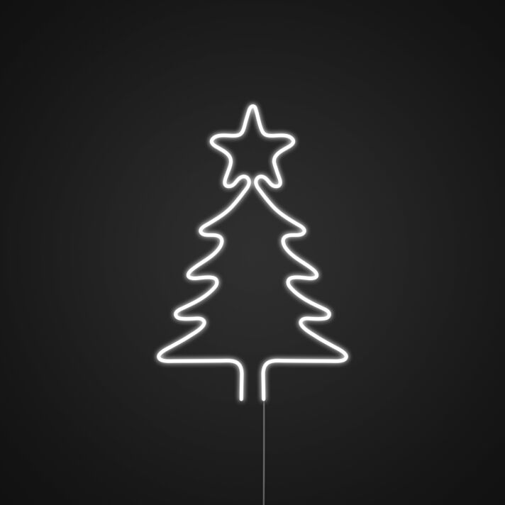Weihnachtsbaum mit Stern LED-Neonschild Wohnzimmer Weihnachtsdeko