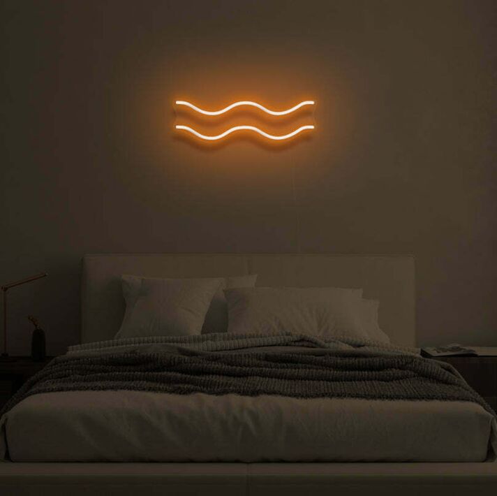 Wellenlinien LED-Neonschild Schlafzimmer Wohnzimmer