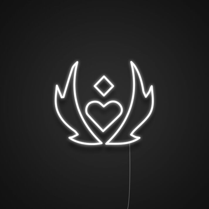 Herz mit Flammen und Raute LED-Neonschild Wohnzimmer Bar