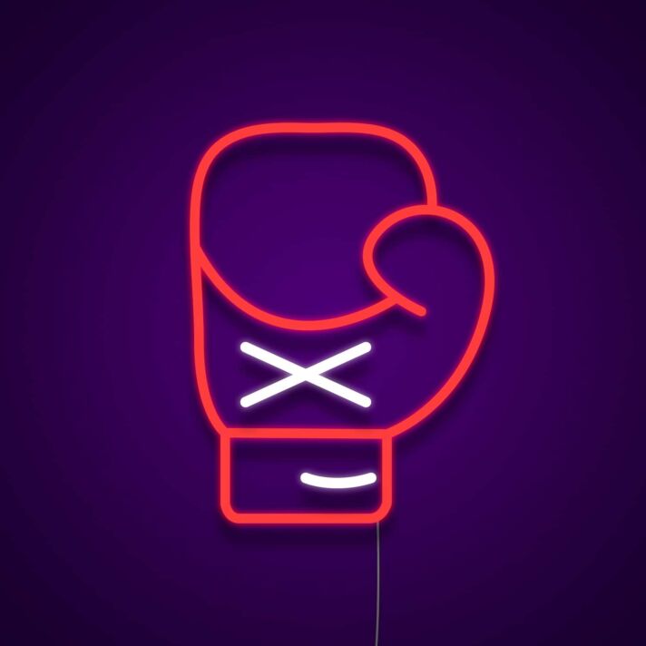 Boxhandschuh LED-Neonschild für Fitnessstudio oder Sportbar