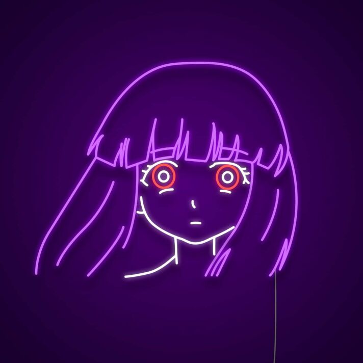 Anime Mädchenkopf LED-Neonschild Gamingzimmer Jugendzimmer