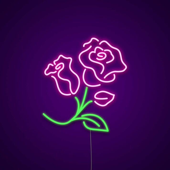 Rosenblüte LED-Neonschild Wohnzimmer Schlafzimmer