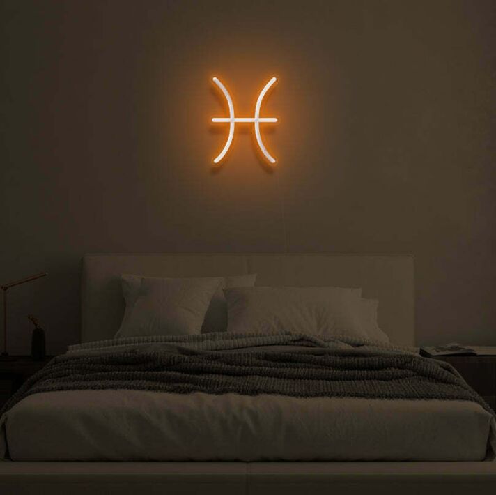 Fische Sternzeichen Symbol LED-Neonschild Schlafzimmer Wohnzimmer