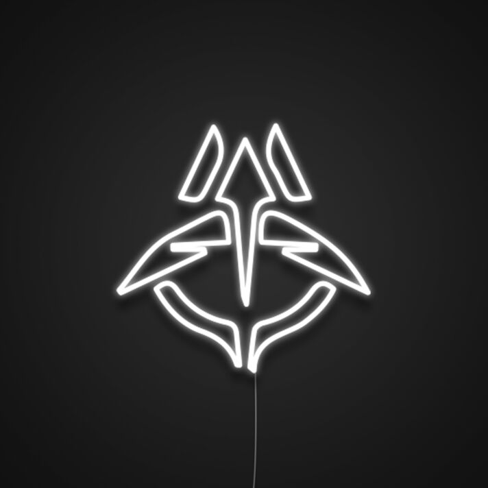 Stilisierter Dreizack LED-Neonschild Gaming Bar