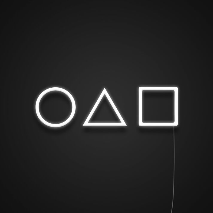 Kreis Dreieck Quadrat Symbole LED-Neonschild Gamingzimmer Wohnzimmer