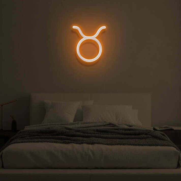 Stier Sternzeichen Symbol LED-Neonschild Schlafzimmer