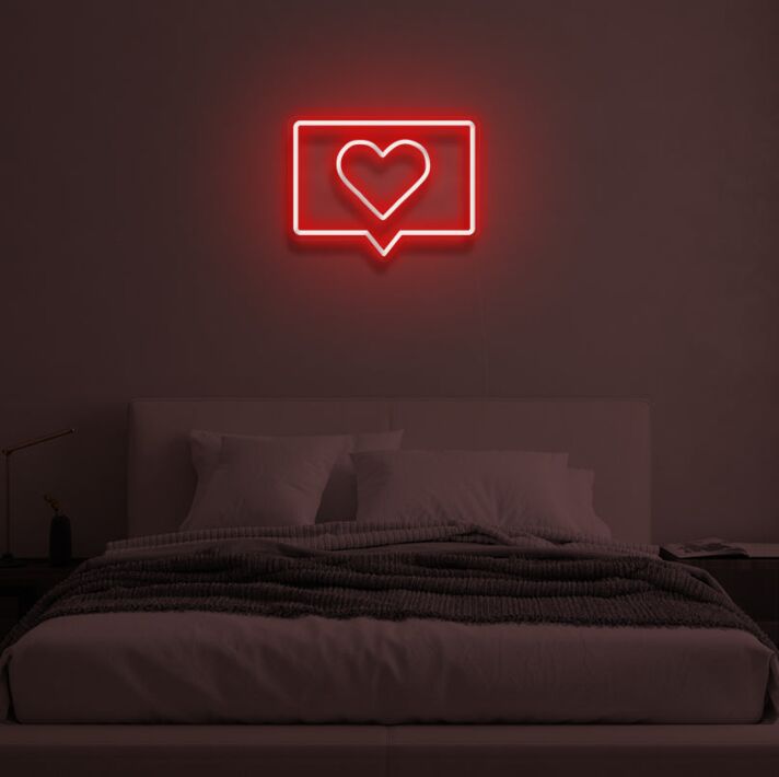 Herz Symbol in Sprechblase LED-Neonschild Schlafzimmer Wohnzimmer