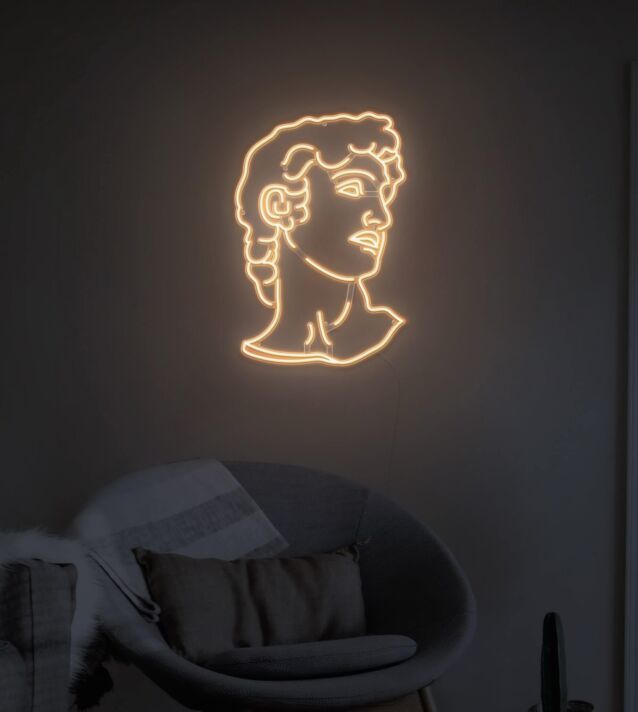 Büste im Profil LED-Neonschild für Wohnzimmer Studio