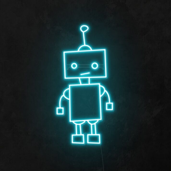 Roboterfigur LED-Neonschild für Kinderzimmer Gamingraum