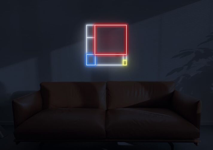 Abstraktes geometrisches Muster LED-Neonschild Wohnzimmer Büro