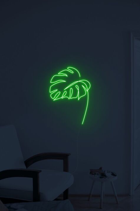 Monstera Blatt LED-Neonschild Wohnzimmer Schlafzimmer