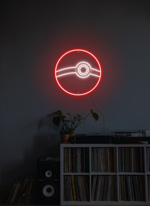 Pokéball Symbol LED-Neonschild für Gamingzimmer und Wohnzimmer
