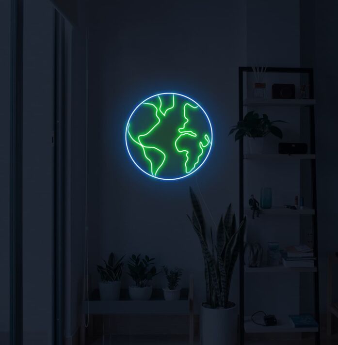 Erde LED-Neonschild Wohnzimmer Büro