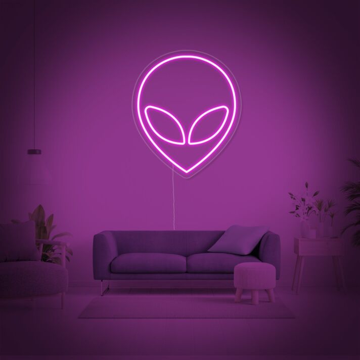 Alienkopf LED-Neonschild Wohnzimmer Gamingzimmer