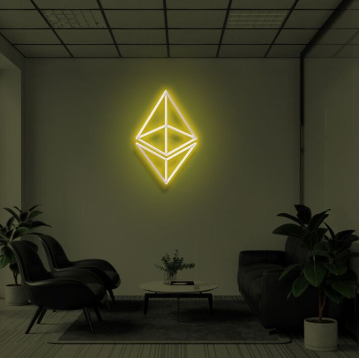 Ethereum Logo LED-Neonschild Büro Wohnzimmer