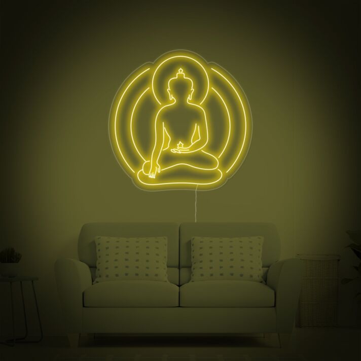 Buddha Figur LED-Neonschild für Wohnzimmer Yoga Studio