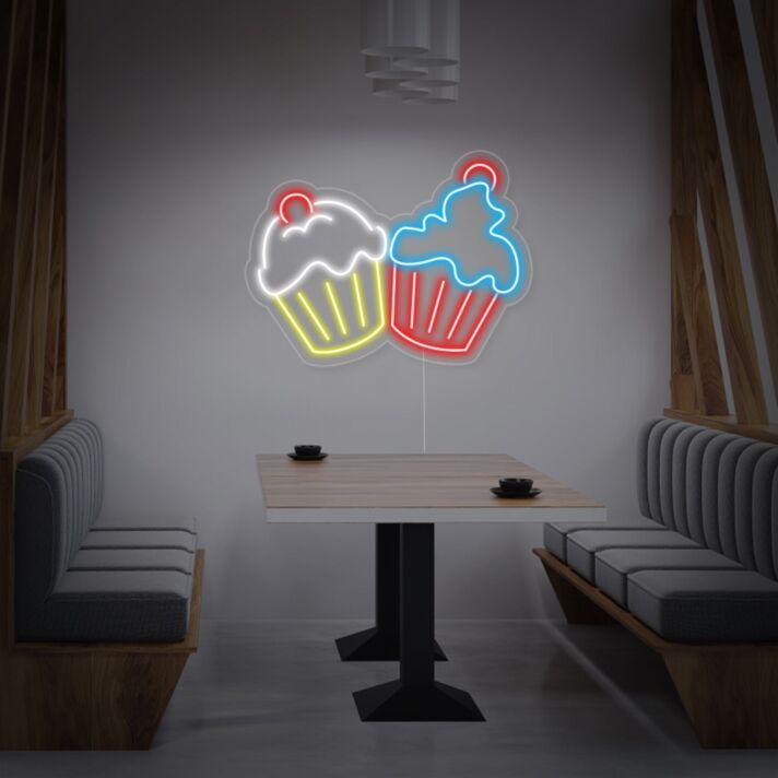 Cupcakes LED-Neonschild für Café und Bäckerei