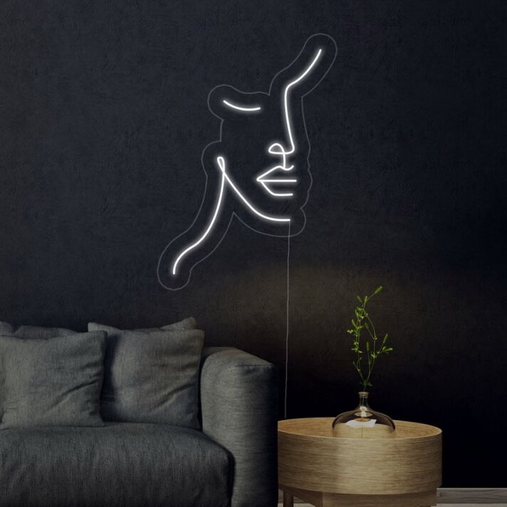 Abstraktes Gesicht LED-Neonschild für Wohnzimmer Kunstdekor