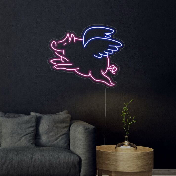 fliegendes Schwein LED-Neonschild Wohnzimmer Bar