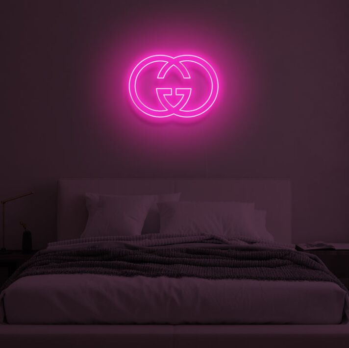 Doppeltes G Logo LED-Neonschild Schlafzimmer Wohnzimmer