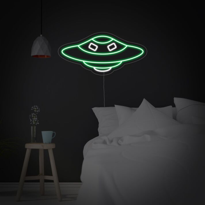UFO Raumschiff LED-Neonschild für Schlafzimmer
