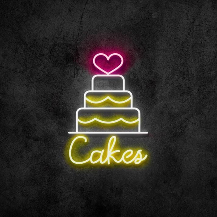 Cakes LED-Neonschild für Konditorei und Café