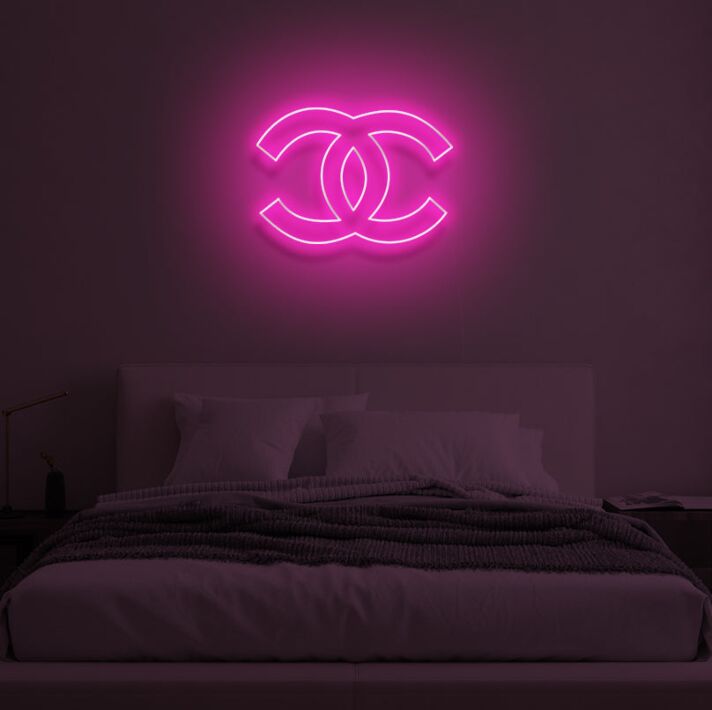 Doppeltes C Logo LED-Neonschild Schlafzimmer Wohnzimmer
