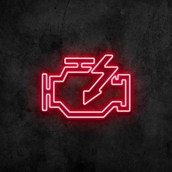 Motorkontrollsymbol mit Blitz LED-Neonschild Garage Werkstatt