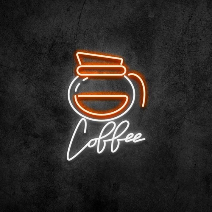 Kaffeekanne LED Neonschild für Café und Küche