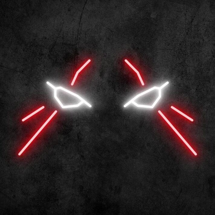 stilisiertes Augenpaar LED-Neonschild Gaming Wohnzimmer