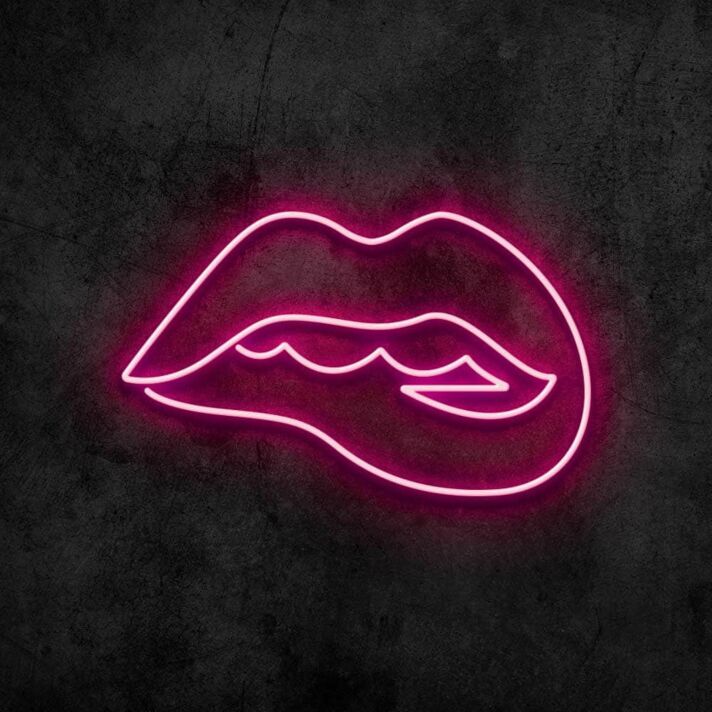 Lippen mit leicht geöffnetem Mund LED-Neonschild für Bar Club