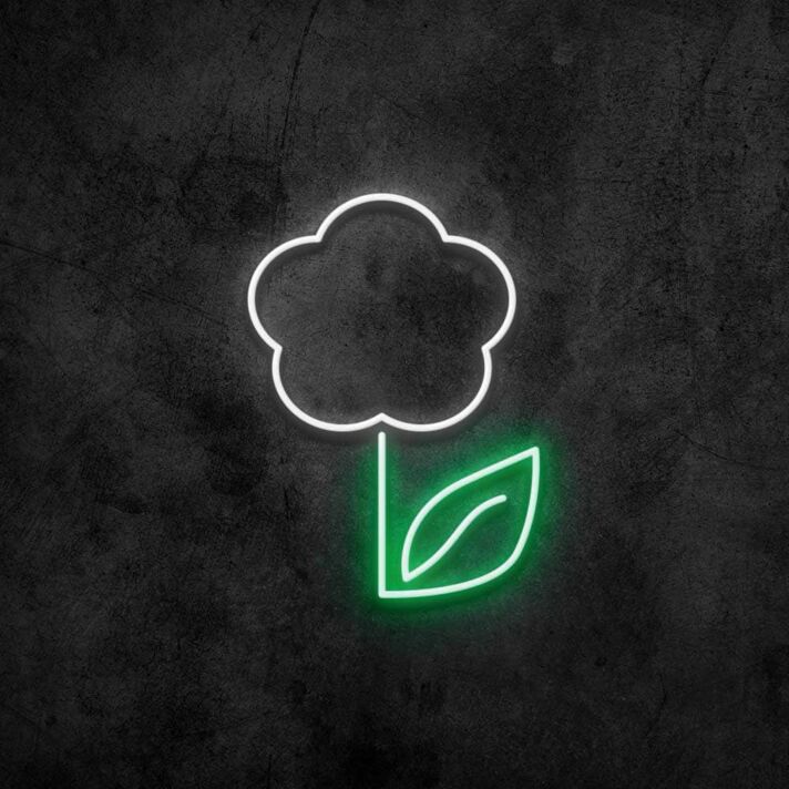 Blume mit Blatt LED-Neonschild Wohnzimmer Café