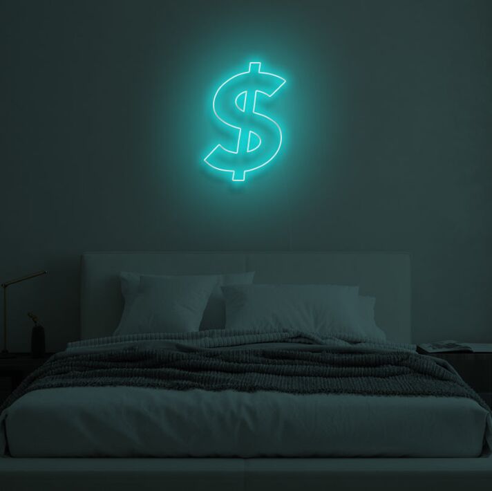 Dollarzeichen LED-Neonschild Schlafzimmer Wohnzimmer