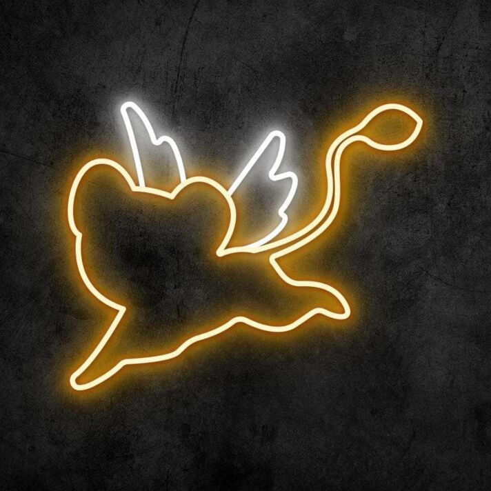 fliegendes Herz mit Flügeln und Schweif LED-Neonschild Wohnzimmer Schlafzimmer