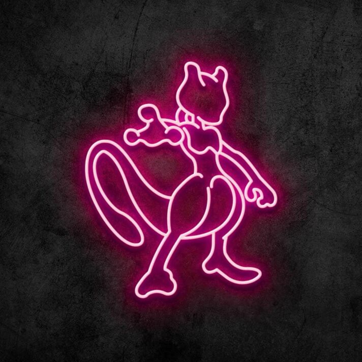 Pokémon Mewtu Figur LED-Neonschild für Gamingzimmer