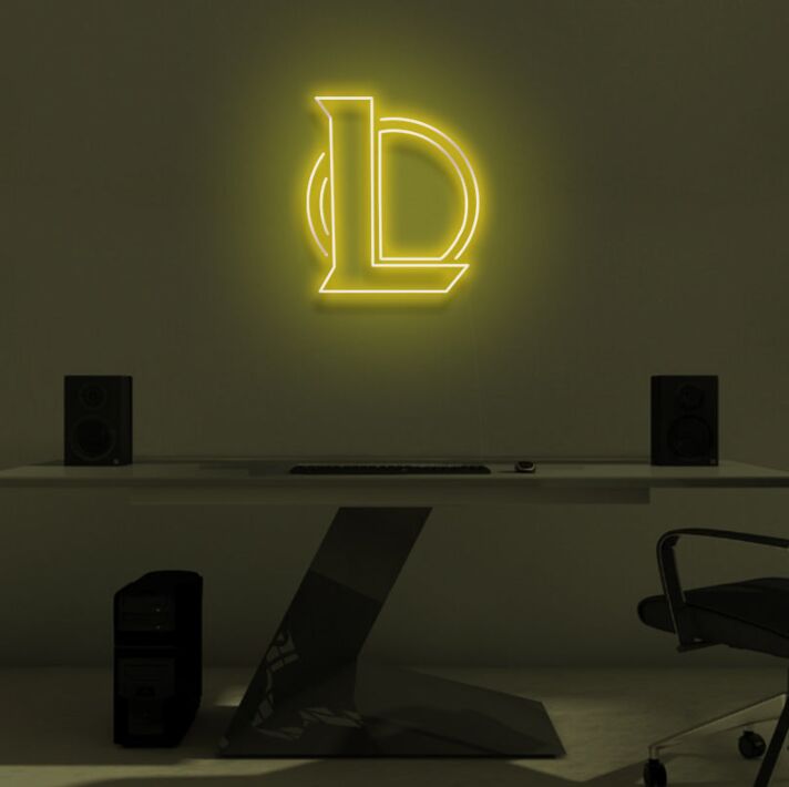 Spiel-Logo mit Buchstabe L LED-Neonschild für Gaming Zimmer