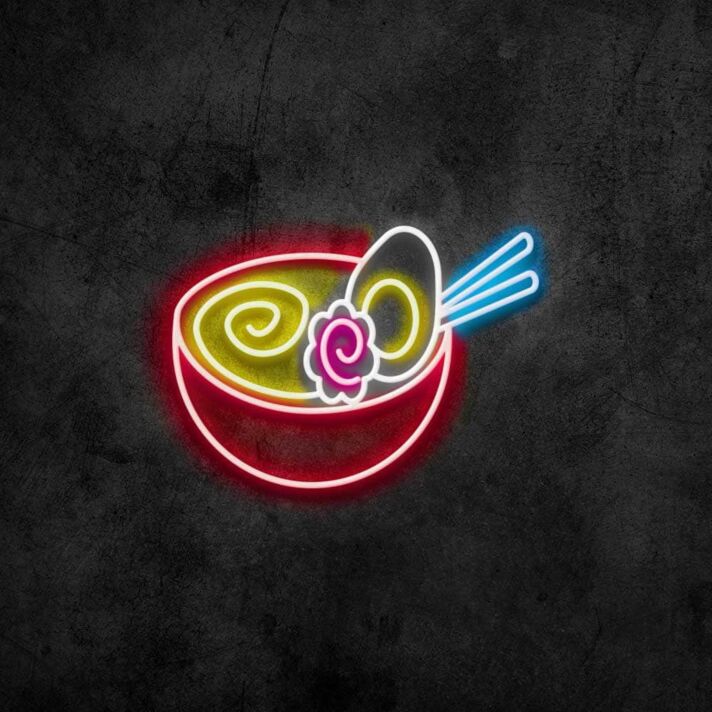 Schüssel Ramen mit Ei und Narutomaki LED-Neonschild für Restaurant Küche
