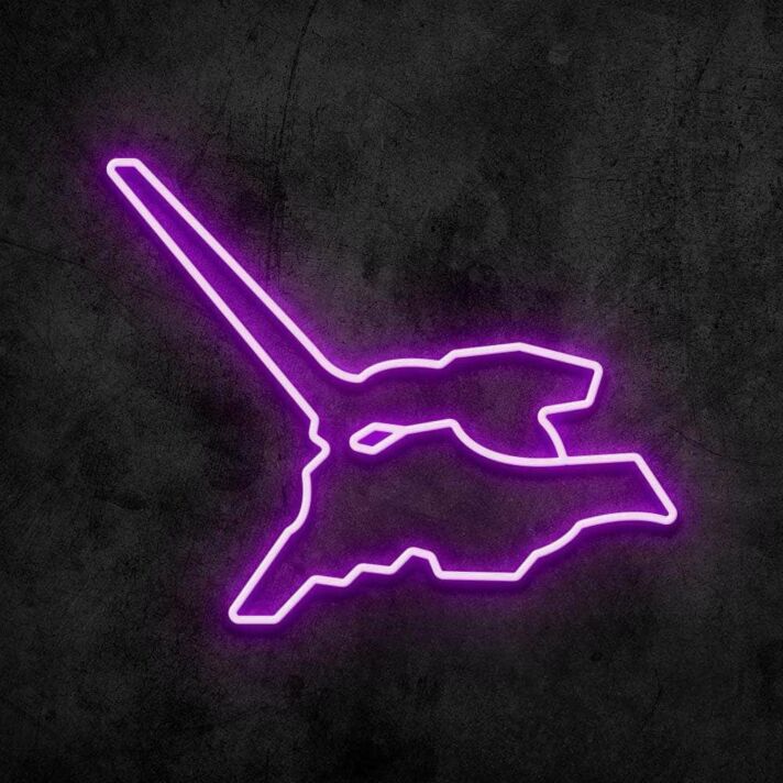 Raumschiff Silhouette LED-Neonschild für Gamingzimmer