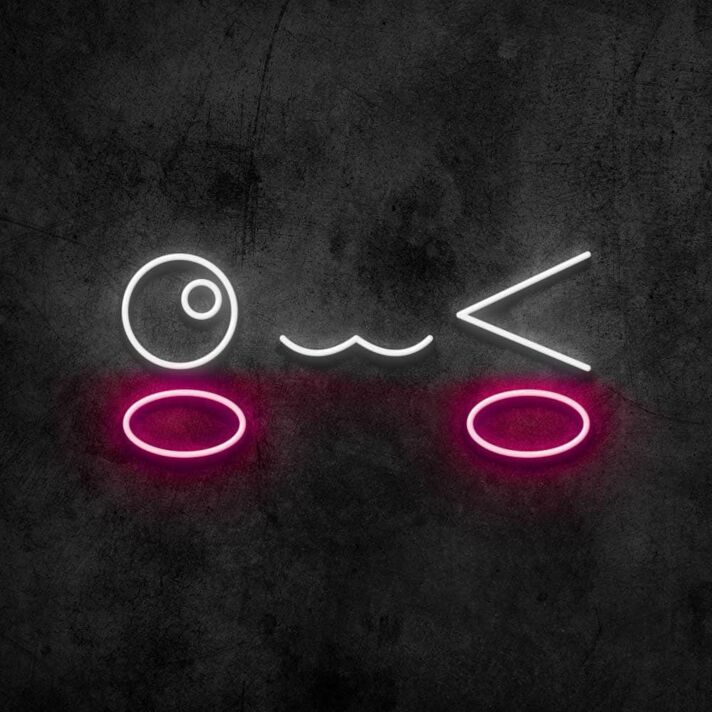 Kawaii Gesicht Emoji LED-Neonschild Wohnzimmer Gamingzimmer
