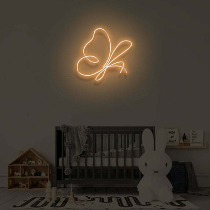 Schmetterling LED-Neonschild für Kinderzimmer