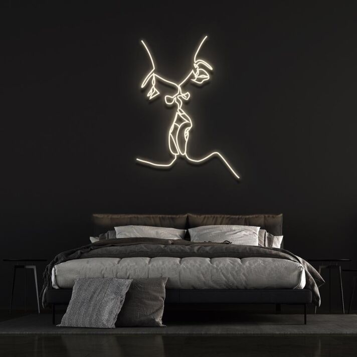 Abstrakte Linienzeichnung einer sitzenden Frau LED-Neonschild Schlafzimmer Wohnzimmer