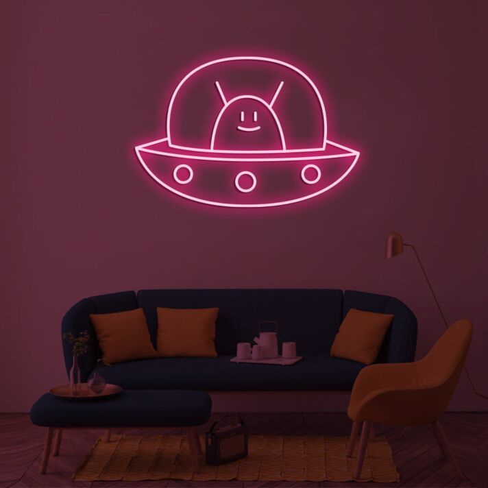 UFO mit Schnecke LED-Neonschild Wohnzimmer Kinderzimmer