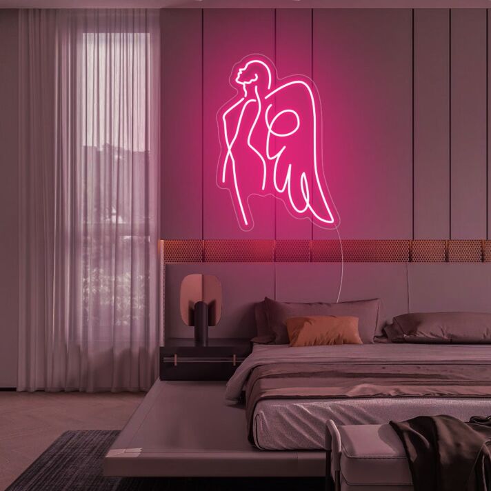 Engel Silhouette LED-Neonschild Schlafzimmer Wohnzimmer